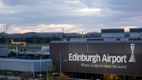 The exterior of Edinburgh Airport