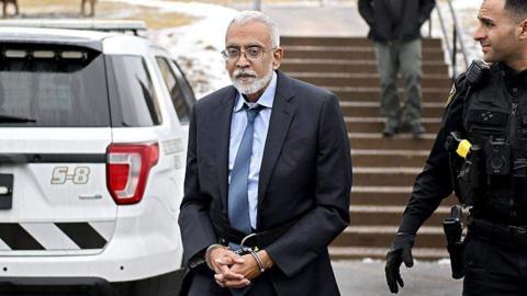 Subramanyam "Subu" Vedam arrives at the Centre County Courthouse for his Post-Conviction Relief Act hearing on Feb. 6, 2025, in Bellefonte, Pennsylvania.