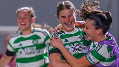 Celtic players celebrating