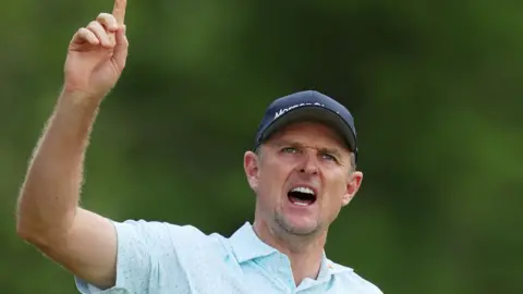 Justin Rose in round three action at the US PGA Championship