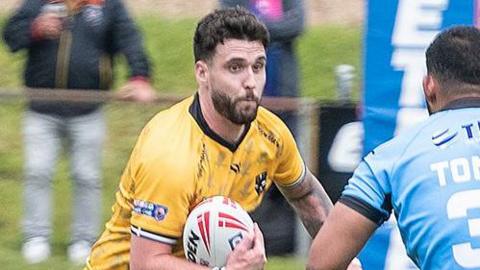 Cornwall RLFC player Jake Lloyd in action