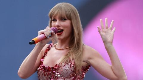 US singer Taylor Swift performs during a concert. Photo: June 2024