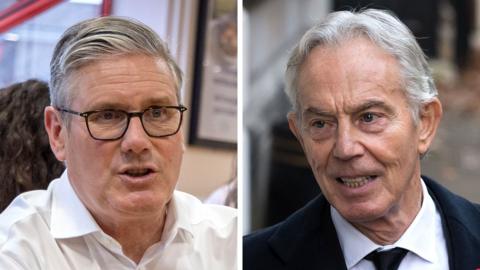 A composite image of Prime Minister Sir Keir Starmer and former Prime Minister Sir Tony Blair