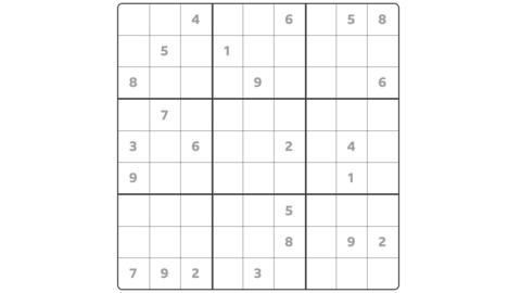 A example of a hard Sudoku puzzle