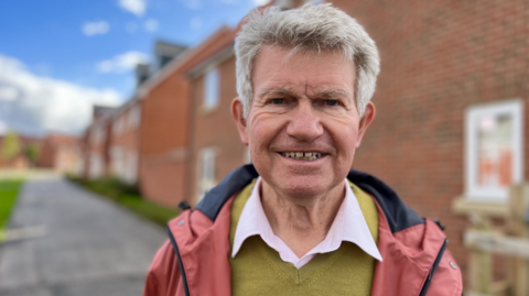 Bengt Larson standing near a new development in the Mount Road/Saltsmarsh Road area of Bury St Edmunds