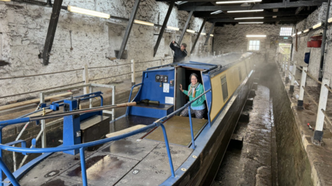 The boat in dry dock