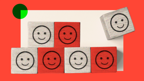 Cubes with smiley faces