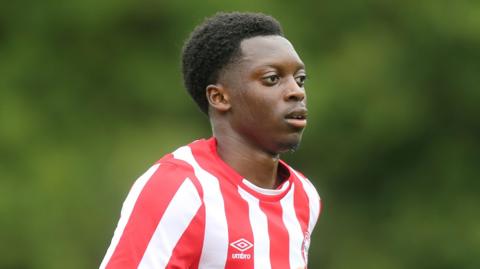 Valentino Adedokun during a game for Brentford's Under-21 side