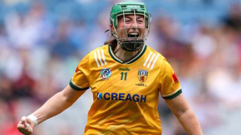 Roisin McCormick celebrates her 40th-minute goal