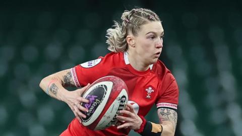 Keira Bevan in action for Wales
