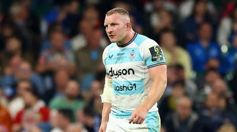 Sam Underhill walking off the field after being shown a yellow card during the European Challenge Cup final