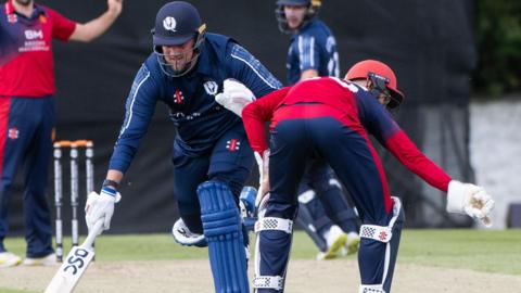 Action from Scotland v Jersey in 2023