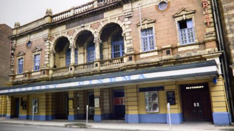 An old picture of the The Futurist Cinema. It is an early example of cinema architecture with brick, stone and terracotta dressings. 