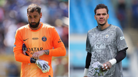 Gianluigi Donnarumma (left) and Ederson (right) side by side