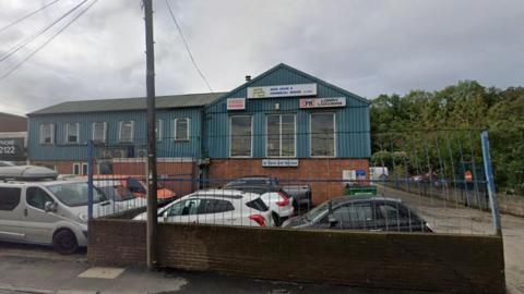 The warehouse of Avon Crane & Commercial Repairs in Wincombe Trading Estate on Albert Road, Bristol.