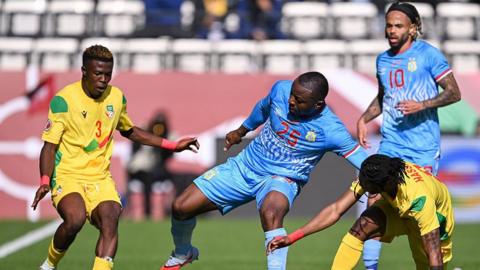 Watford midfielder Edo Kayembe in action for DR Congo against Benin at Afcon