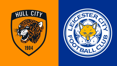 The club badges of Hull City and Leicester City