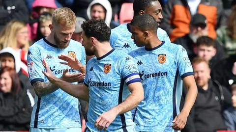 Hull City celebrate scoring