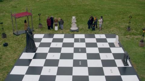 A chessboard on The Traitors