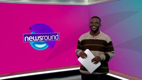 De-Graft on the Newsround set