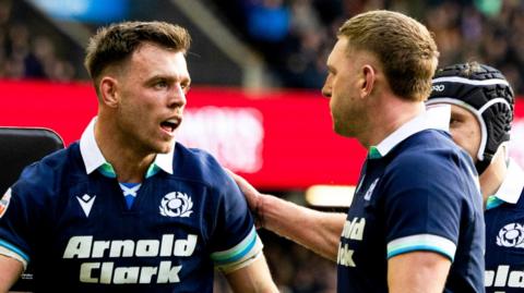 Ben White and Finn Russell of Scotland