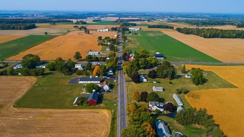 Image shows a rural scene in the US
