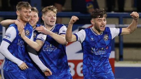 Limavady United celebrating 
