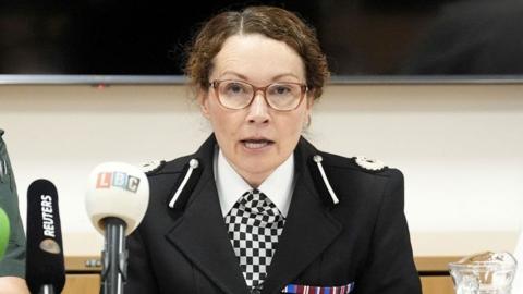 Merseyside Police Assistant Chief Constable Jenny Sims speaking at a news conference