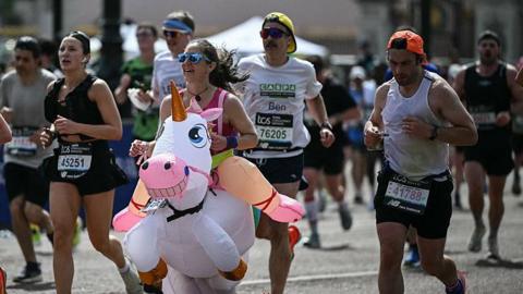 Runners during the London Marathon