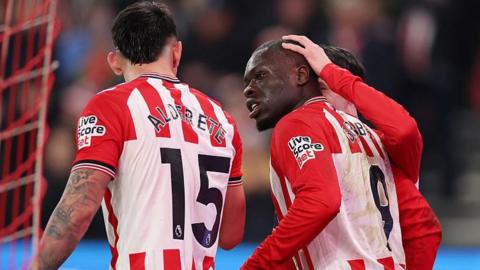 Brian Brobbey celebrates after scoring against Crystal Palace in the Premier League