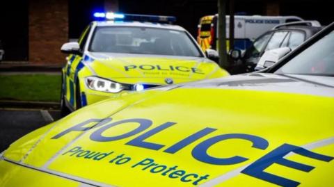 Yellow Northumbria Police cars