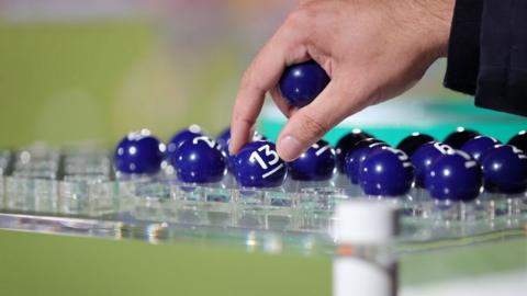 The balls are placed ready for the draw