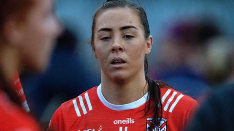 Niamh Henderson dejected at full-time