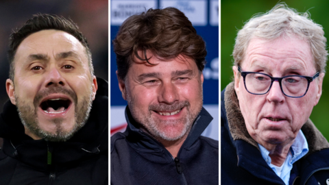 Roberto de Zerbi, Mauricio Pochettino and Harry Redknapp