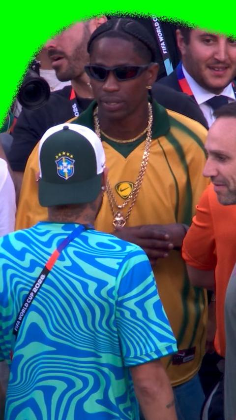Neymar Jr is spotted with Travis Scott and Tom Brady ahead of Brazil's World Cup match against Morocco.