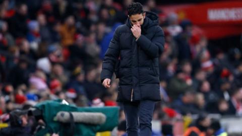 Ruben Amorim looks dejected following Manchester United's defeat to Brighton