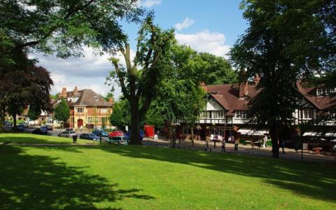 Bournville village green, in Birmingham