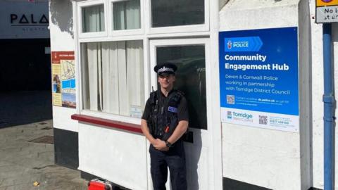 PC Sam Appleby outside the new Bideford Community Engagement Hub