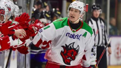 Cardiff Devils celebrate in Manchester