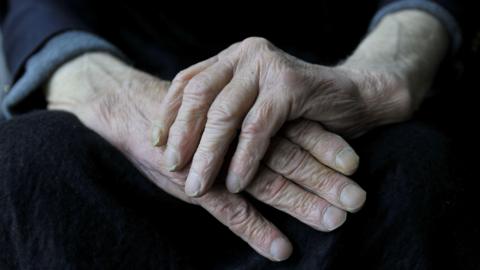 Elderly man's hands