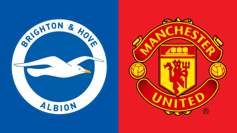 Brighton & Hove Albion and Manchester United club badges