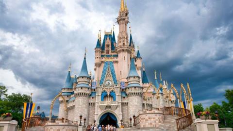 The Disney castle in Disney World, Florida