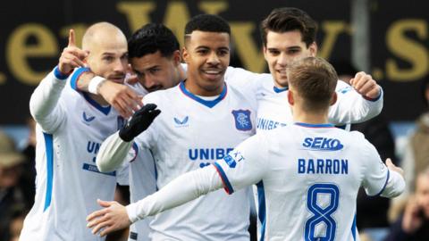 Rangers players celebrating