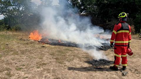 The Burn Team practise with their equipment at Lancashire training centre