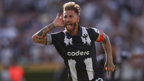 Sergio Ramos celebrates for Monterrey
