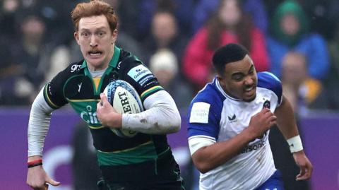 George Hendy in action for Northampton against Bath