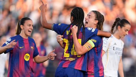 Barcelona celebrate a goal