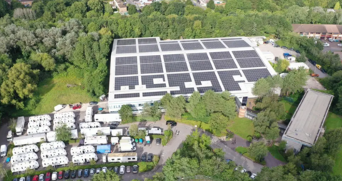 A drone image of The Bottle Yard Studios in Bristol.