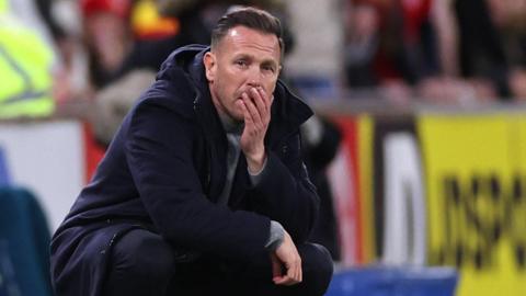 Craig Bellamy looks on as Wales lose to Bosnia-Herzegovina