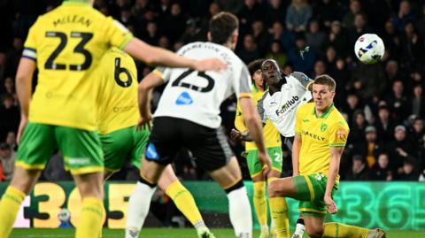 David Ozoh scores the winner for Derby against Norwich 